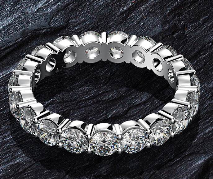 High carbon diamond ring for women 3 carats 8*9mm & fashionable luxury surround ring - MOWTE