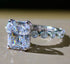 Popular new fashion luxury full diamond 4ct rectangular 8*10 high carbon diamond ring for women - MOWTE