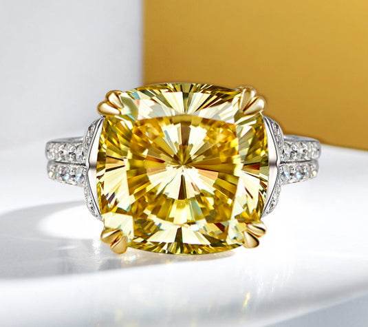 10 carat 925 silver high carbon diamond ring women's simple wedding engagement ring - MOWTE