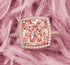 New sterling silver 5 carat Morgan pink square 10*10 high carbon diamond ring for women with high-end feel - MOWTE
