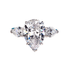 S925 silver pear cut 10*14 high carbon diamond 6 carat simple personality ring women's large diamond ring - MOWTE