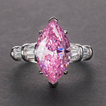 S925 silver high carbon diamond ring simple 3 carat marquise cut 8*14 women's ring - MOWTE