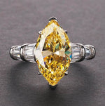 S925 silver high carbon diamond ring simple 3 carat marquise cut 8*14 women's ring - MOWTE