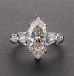 S925 silver high carbon diamond ring simple 3 carat marquise cut 8*14 women's ring - MOWTE