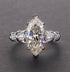 S925 silver high carbon diamond ring simple 3 carat marquise cut 8*14 women's ring - MOWTE