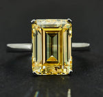 7 carat emerald cut simple and elegant rectangular flat 10*14 luxury high carbon diamond ring - MOWTE