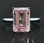 7 carat emerald cut simple and elegant rectangular flat 10*14 luxury high carbon diamond ring - MOWTE