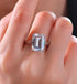 7 carat emerald cut simple and elegant rectangular flat 10*14 luxury high carbon diamond ring - MOWTE