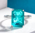 7 carat emerald ring 10*14 synthetic Paraiba simple women's ring - MOWTE
