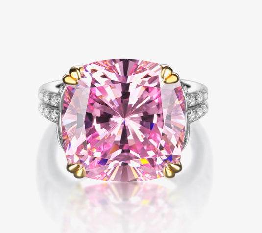 10 carat 925 silver high carbon diamond ring women's simple wedding engagement ring - MOWTE