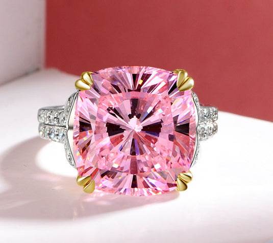 10 carat 925 silver high carbon diamond ring women's simple wedding engagement ring - MOWTE