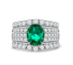 New sterling silver 2 carat high carbon diamond ring oval cut 7*9 luxury huge flash wide ring for women - MOWTE