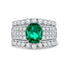 New sterling silver 2 carat high carbon diamond ring oval cut 7*9 luxury huge flash wide ring for women - MOWTE