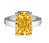 Super shiny cut 8*12 8A-CZ diamond 4 carat super flash s925 silver ring - MOWTE