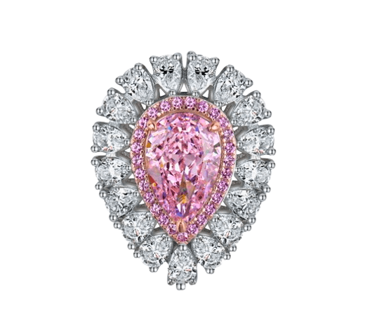 Luxurious full diamond 3 carat pear cut party popular 8*12 ring wedding engagement ring - MOWTE