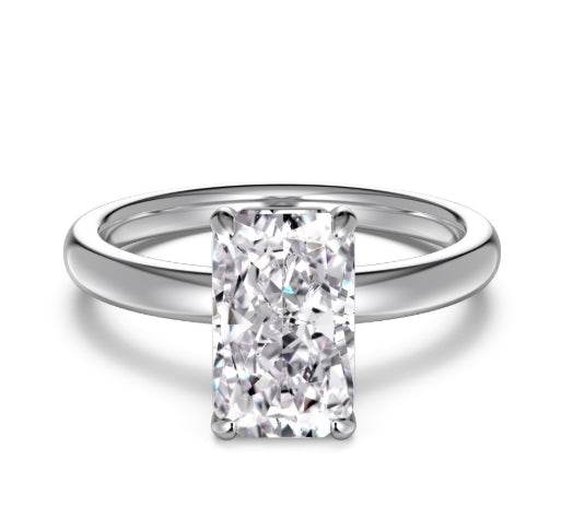 3ct Super shiny cut 6*10mm 8A-CZ diamond super flash s925 silver stackable ring - MOWTE