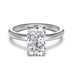 3ct Super shiny cut 6*10mm 8A-CZ diamond super flash s925 silver stackable ring - MOWTE