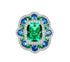 S925 Silver Secret Garden 8*10 Simulated Green Tourmaline - MOWTE