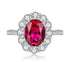 Artificial pigeon blood red oval 7*9 zircon 925 sterling silver ring - MOWTE