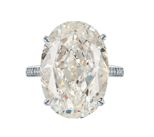 14*20 large carat pigeon egg ice flower cut high carbon diamond silver ring - MOWTE