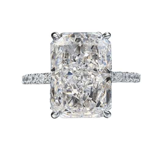 S925 Silver New Product Ins Style Daily Simplicity 9 * 13mm rectangular white diamond ring for women - MOWTE