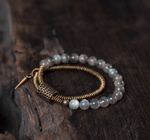 Personalized gray moonstone bracelet