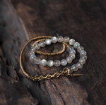 Personalized gray moonstone bracelet