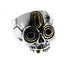 S925 silver domineering rock sterling silver skull ring retro men's trendy personality open ring index finger - MOWTE