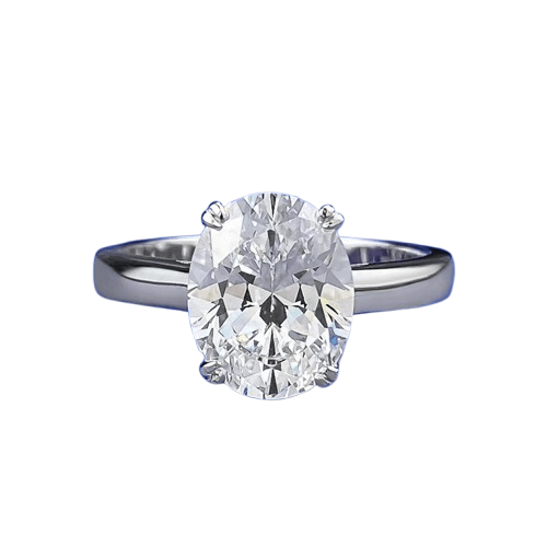 Basic Classic Style Stackable S925 Silver Inlaid 4-carat Pigeon Egg 8 * 10mm Ring - MOWTE