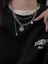 Sterling silver necklace double layered hip-hop collarbone chain accessory - MOWTE