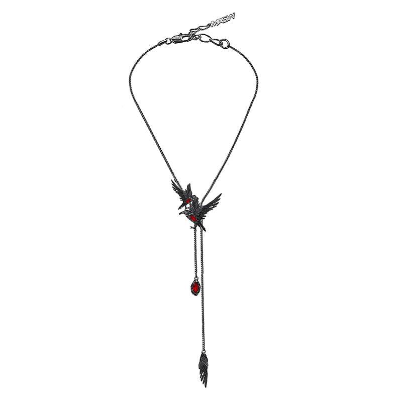Original Design Thorn Series Sweet Cool Spicy Girl Crow Clavicle Chain Leather Collar Stacked Necklace - MOWTE