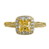 S925 Silver 5 * 5mm Square Sugar Yellow Diamond High Carbon Diamond Ring - MOWTE