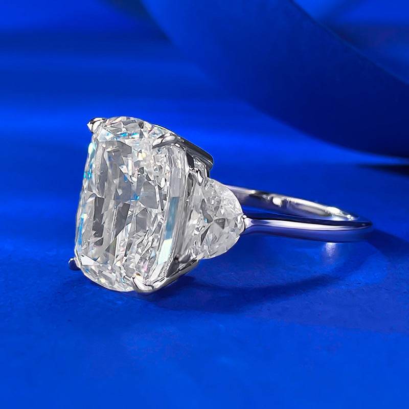 Popular new fashion luxury full diamond 9*11 high carbon diamond ring for women - MOWTE