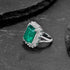 Emerald 9 carat high carbon diamond ring wedding ring - MOWTE