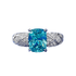 S925 Silver Paraiba 7*9mm Fat Square diamond engagement ring - MOWTE
