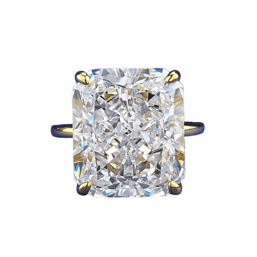 S925 Sterling Silver High-carbon Diamond Ring with Ice Flower Cut 12*14mm Simple Style - MOWTE