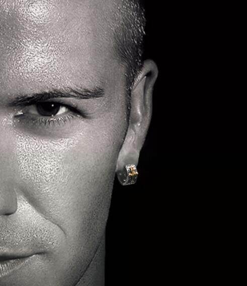 Men's sterling silver earrings trendy retro handsome and domineering cross ear buckle silver earrings - MOWTE