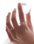 Personality girl silver ring moonstone women's open index finger ring - MOWTE