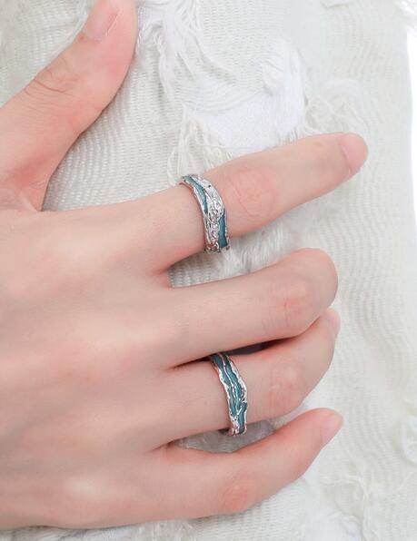 Personality girl sea sterling silver ring design open index finger s925 couple ring - MOWTE