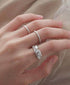 Personality white agate sterling silver ring design open index finger ring - MOWTE