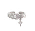 Unique sterling silver ring women's four-pointed star index finger open ring - MOWTE