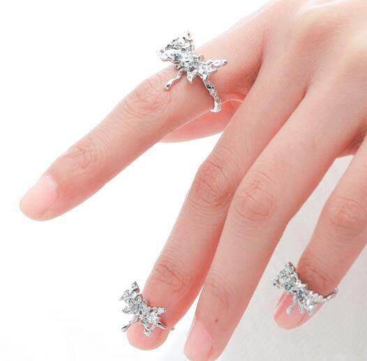 Unique bow ring 925 sterling silver sweet open index finger ring - MOWTE