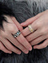 Unique wings sterling silver couple ring original design dark sweet cool open index finger ring - MOWTE