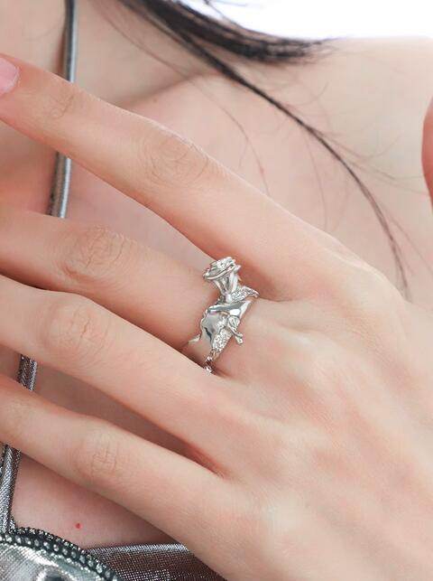 Unique the inner barrenness blooms with roses because of you sterling silver ring - MOWTE