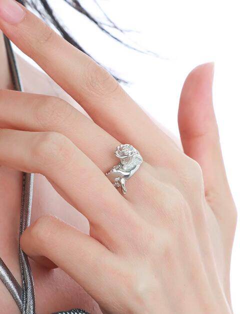 Unique the inner barrenness blooms with roses because of you sterling silver ring - MOWTE