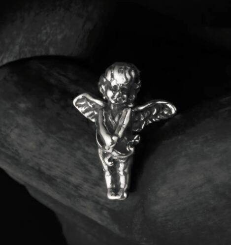 Sterling silver earrings couple little angel silver earrings INS earrings trendy accessories - MOWTE