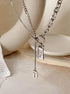 Pure silver necklace sweater chain long letter pendant - MOWTE