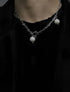 Pure silver spliced necklace cool style pearl collarbone chain couple's personalized pendant - MOWTE