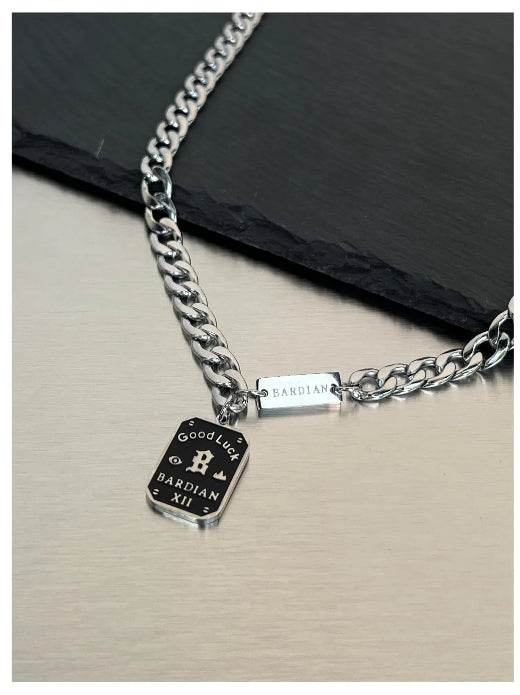 Pure silver necklace neutral new style popular hip-hop design collarbone chain sweater chain - MOWTE