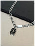Pure silver necklace neutral new style popular hip-hop design collarbone chain sweater chain - MOWTE